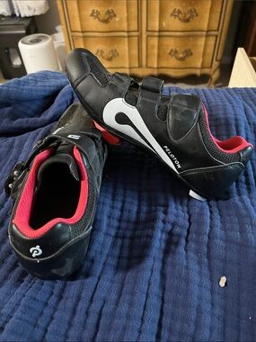 Peloton Black Cycling Shoes with Pink Interior